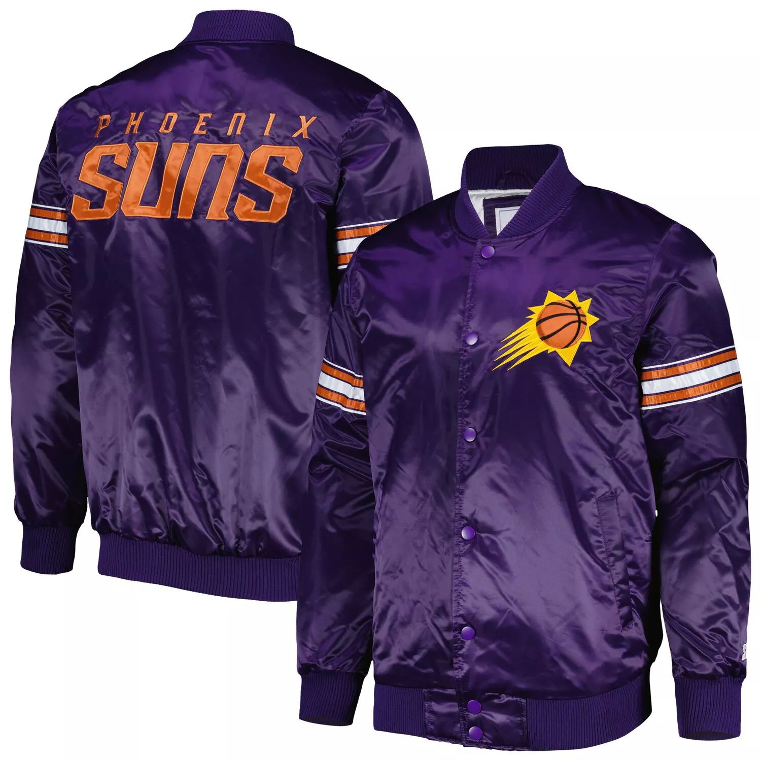Мужская фиолетовая университетская куртка с застежкой на пуговицы Phoenix Suns Pick & Roll фиолетового цвета Starter