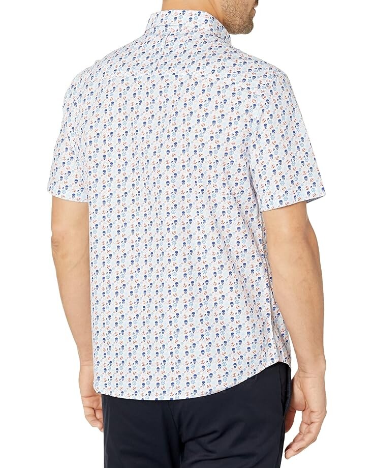 

Рубашка Johnston & Murphy Short Sleeve Pirate Print Shirt, синий