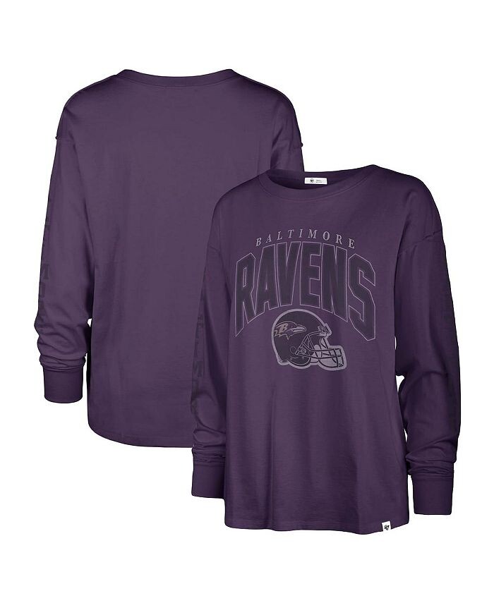 

Женская фиолетовая рваная футболка с длинным рукавом Baltimore Ravens Tom Cat '47 Brand, фиолетовый