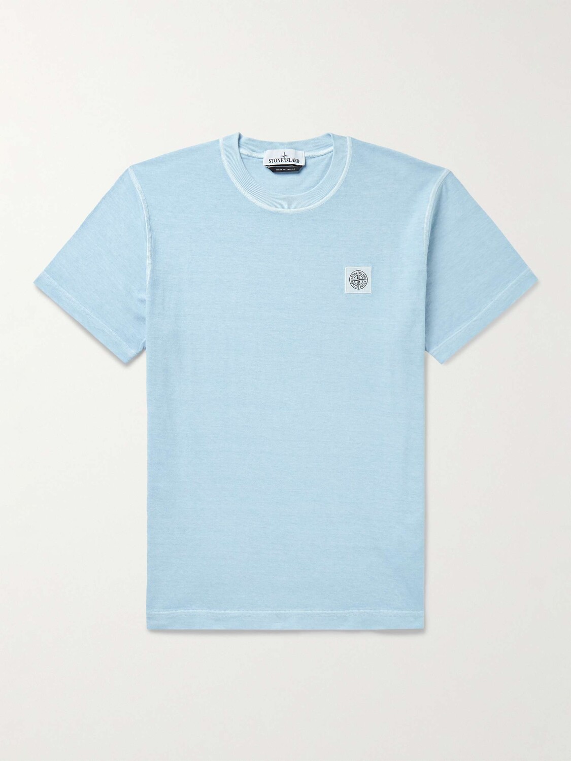 

Футболка из хлопкового джерси с аппликацией логотипа STONE ISLAND, синий