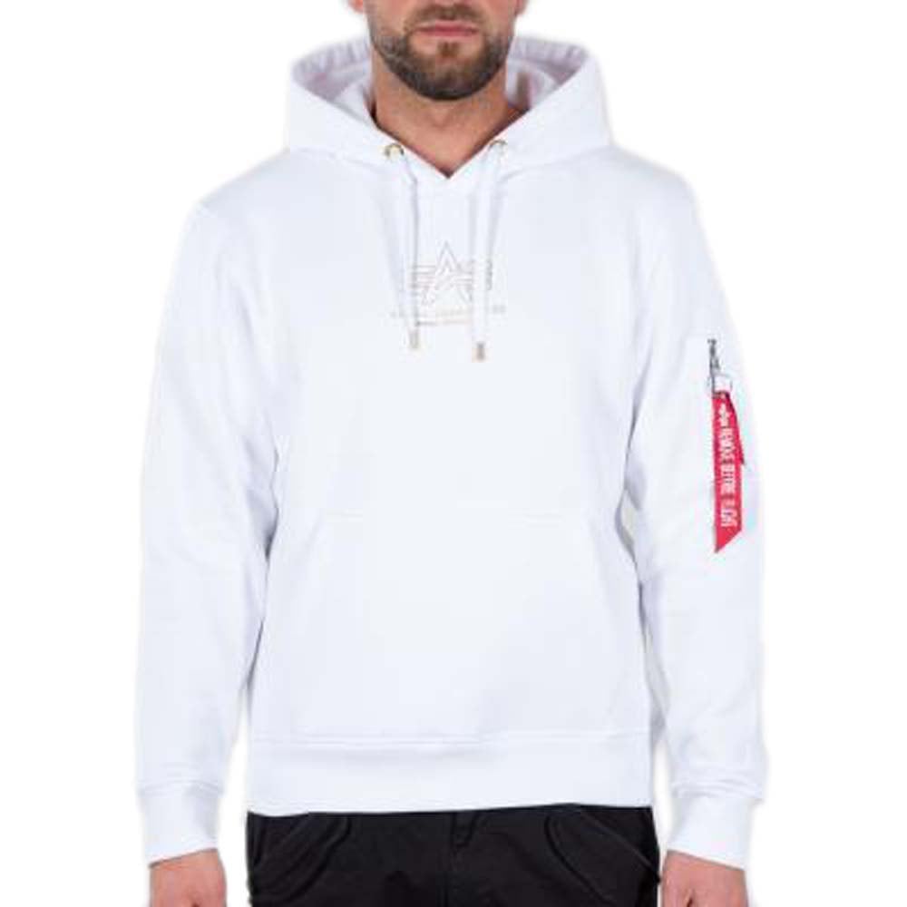 

Худи Alpha Industries Basic ML Foil Print, белый