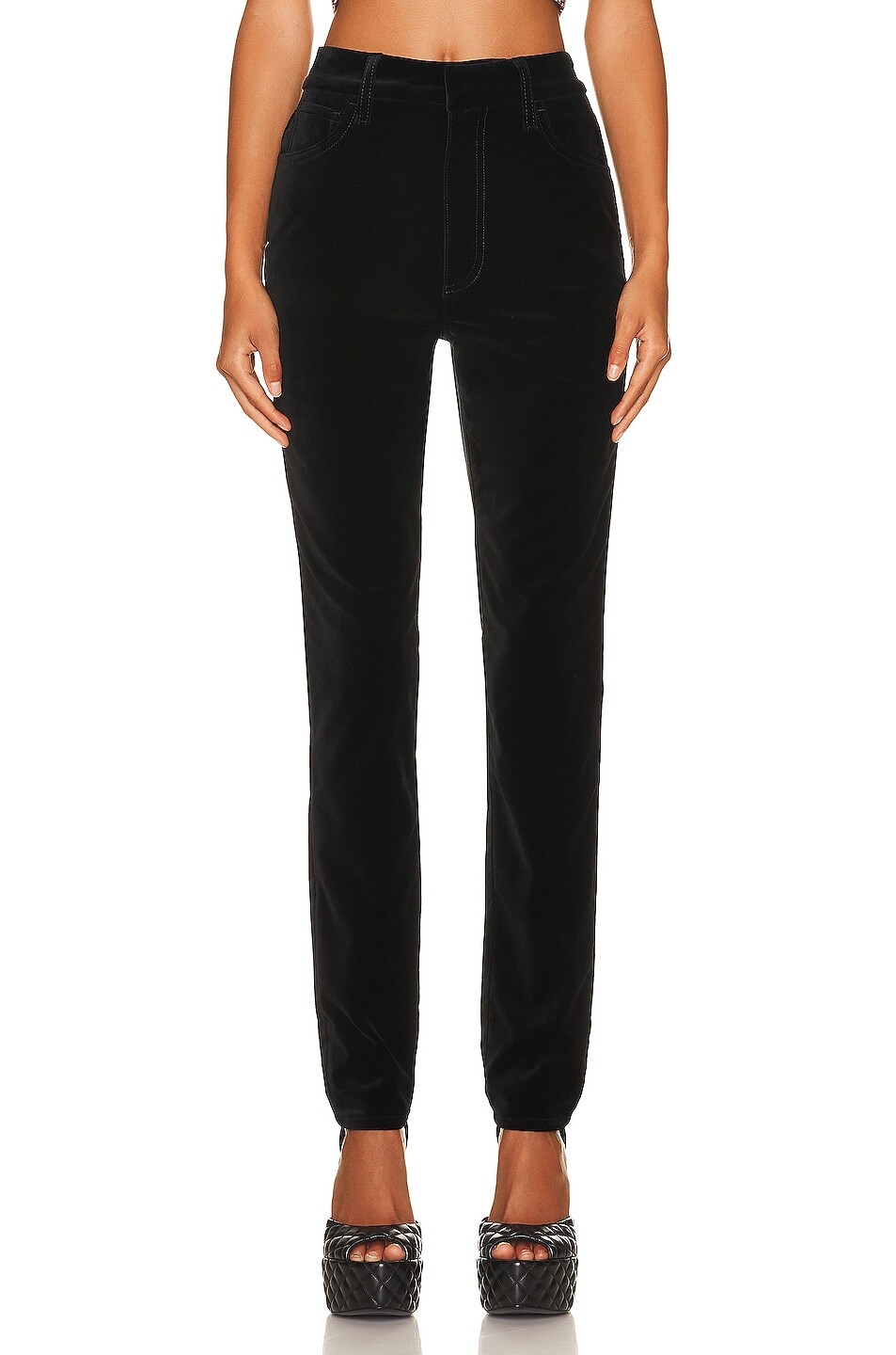 

Брюки Alessandra Rich Velvet Skinny Trousers, черный
