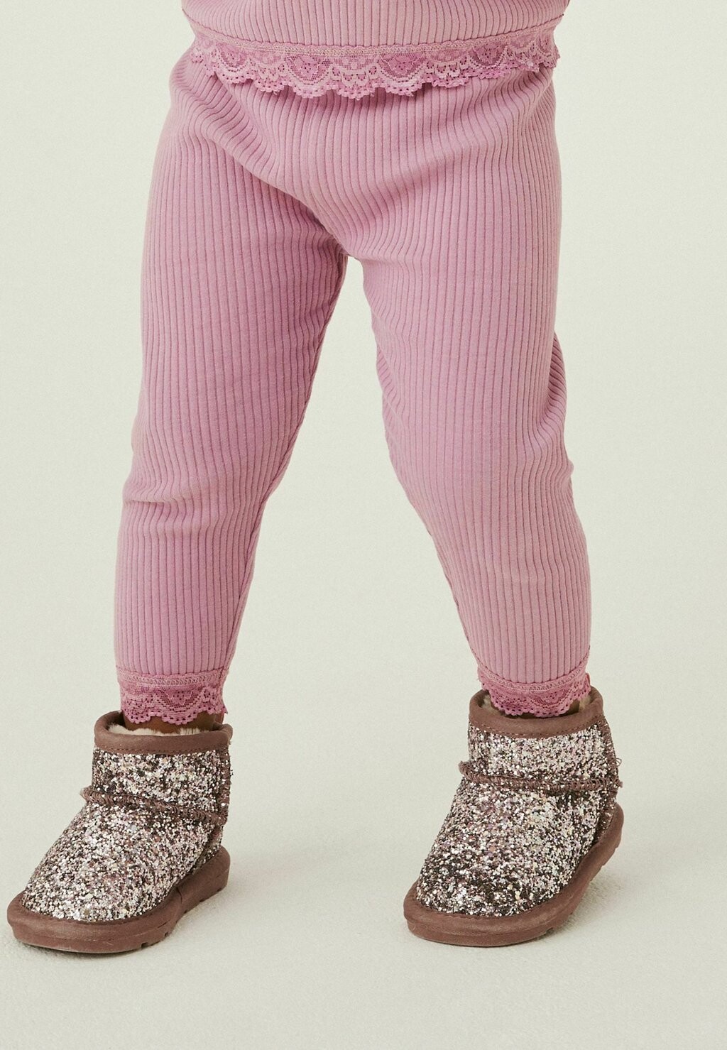 

Леггинсы Ribbed Lace Trim Leggings Next, фиолетовый