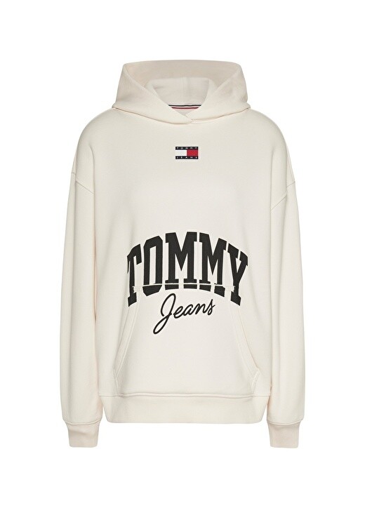 

Белая женская толстовка с воротником с капюшоном и принтом Tommy Jeans, Белый