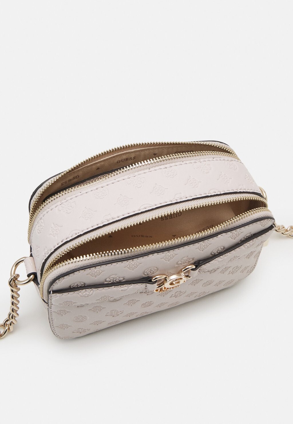 

Сумка через плечо Arlena Logo Camera Crossbody Guess, коричнево-серый