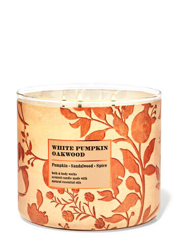 

Свеча с 3 фитилями White Pumpkin Oakwood, 14.5 oz / 411 g, Bath and Body Works