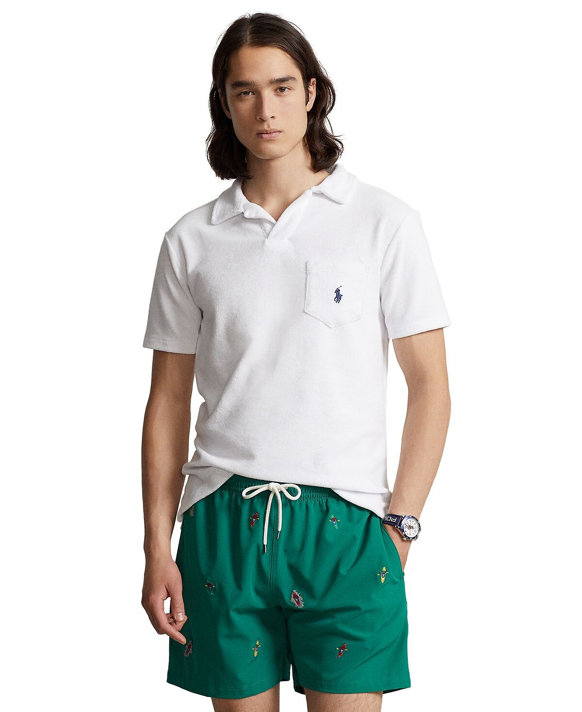 

Мужская махровая рубашка-поло из смесового хлопка Polo Ralph Lauren