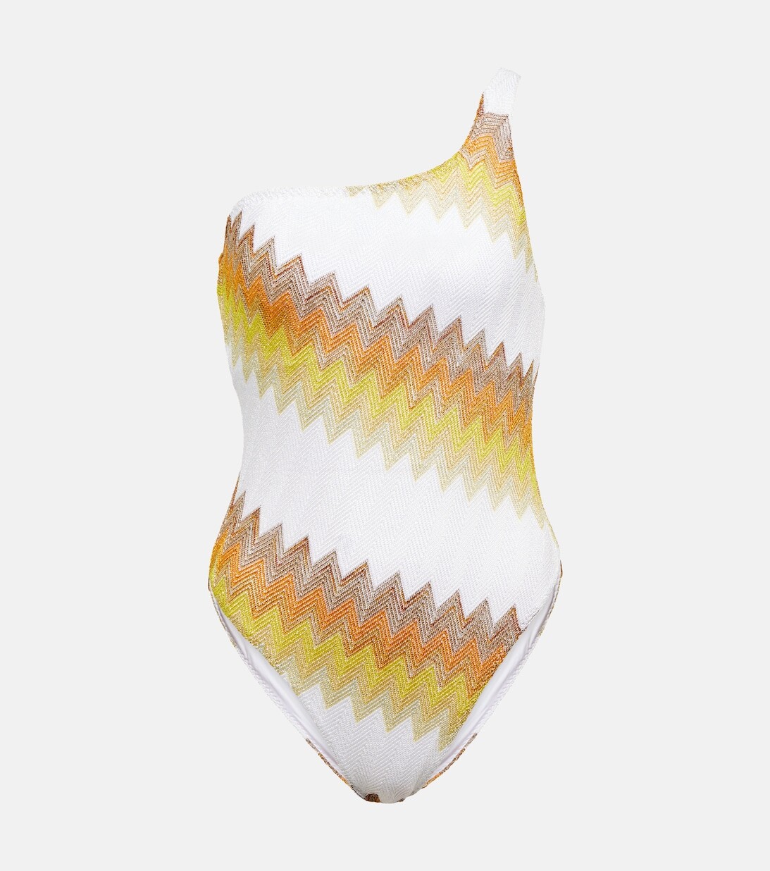 

Купальник на одно плечо зигзагообразной вязки Missoni, разноцветный