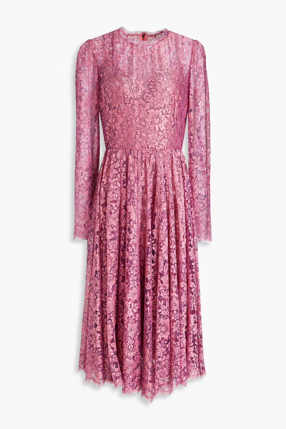 

Платье миди Leavers из кружева со сборками и эффектом металлик Dolce & Gabbana, античная роза