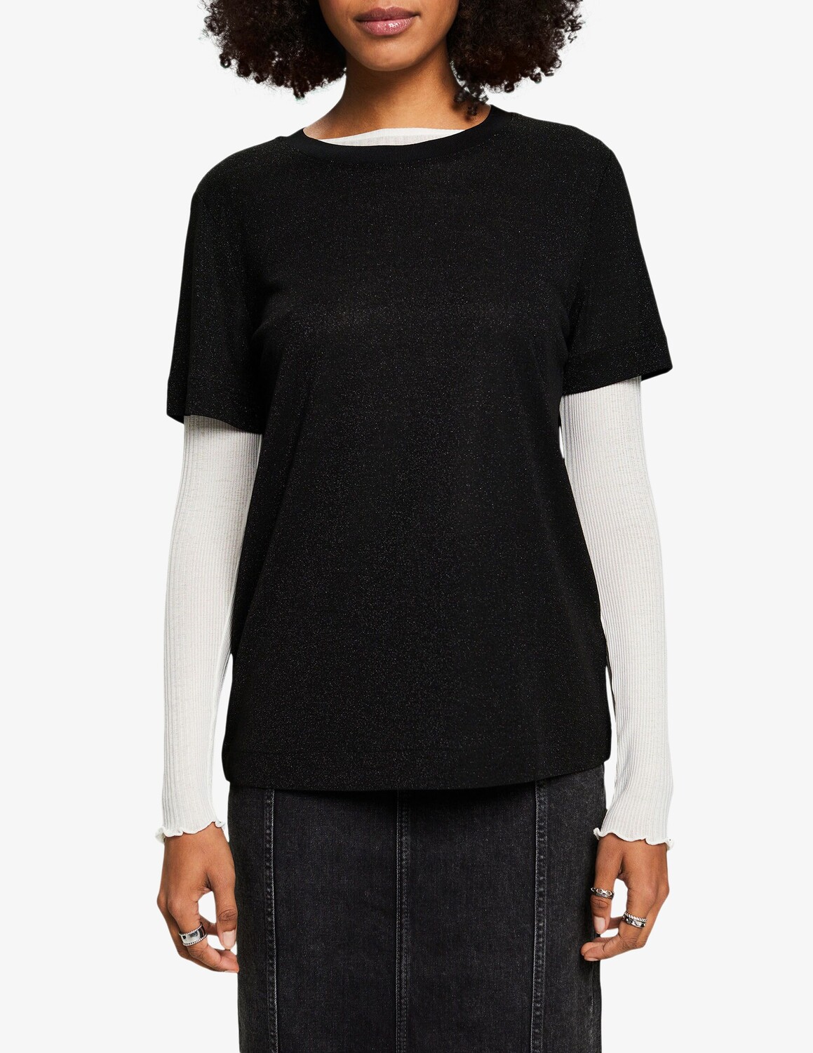 

Топ с люрексом ESPRIT, черный
