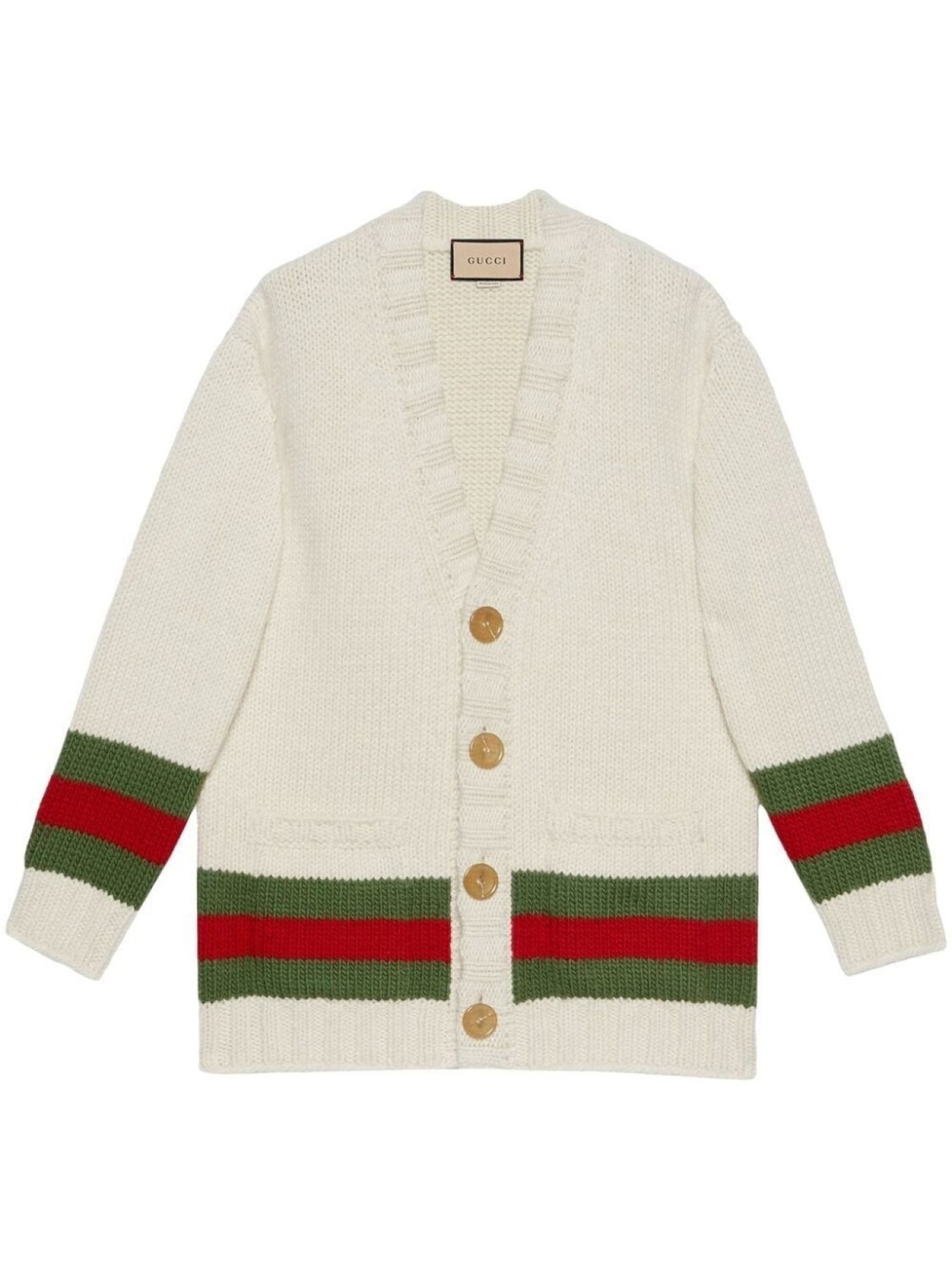 

Gucci кардиган с V-образным вырезом и отделкой Web, белый