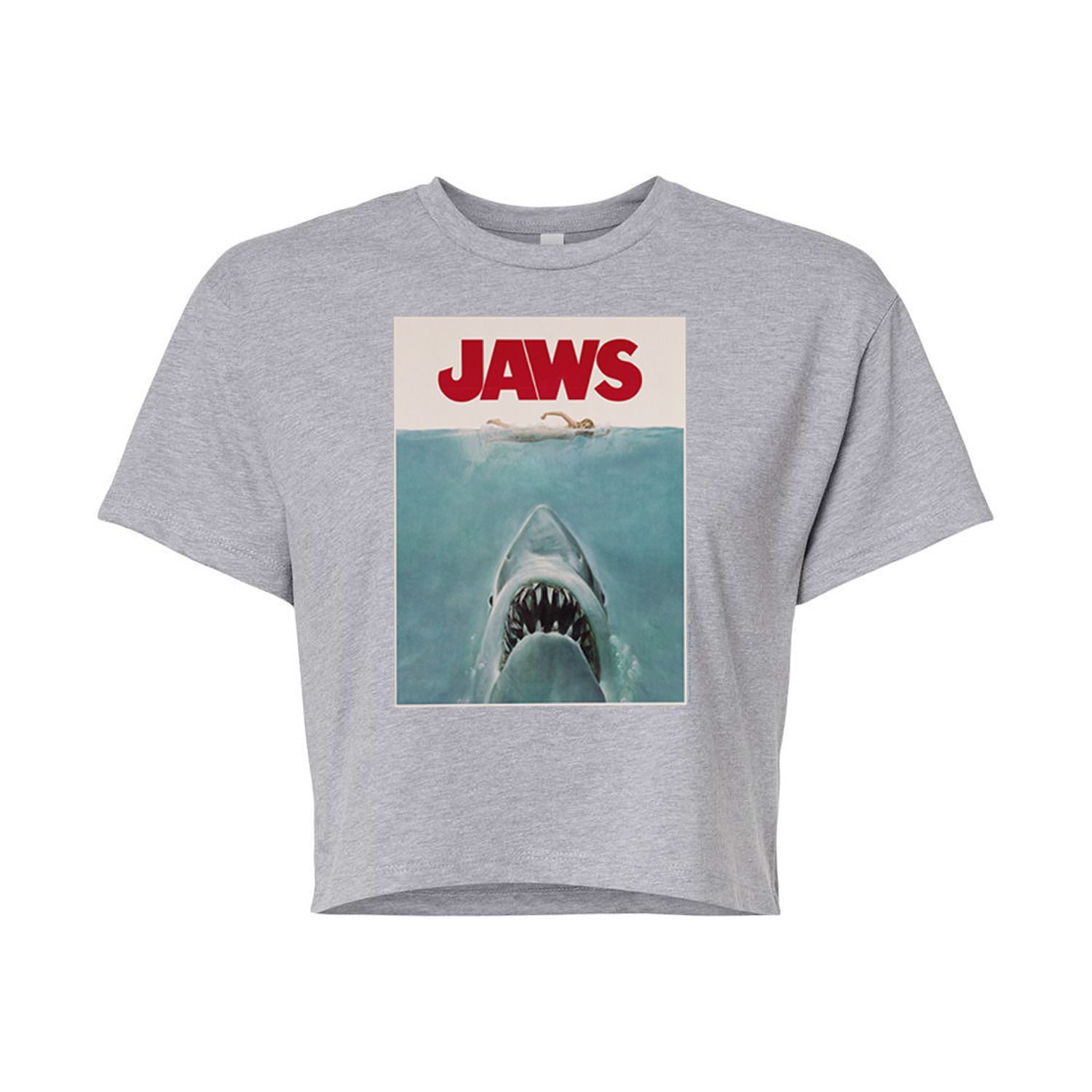 Укороченная футболка с рисунком Juniors' Jaws Licensed Character, серый