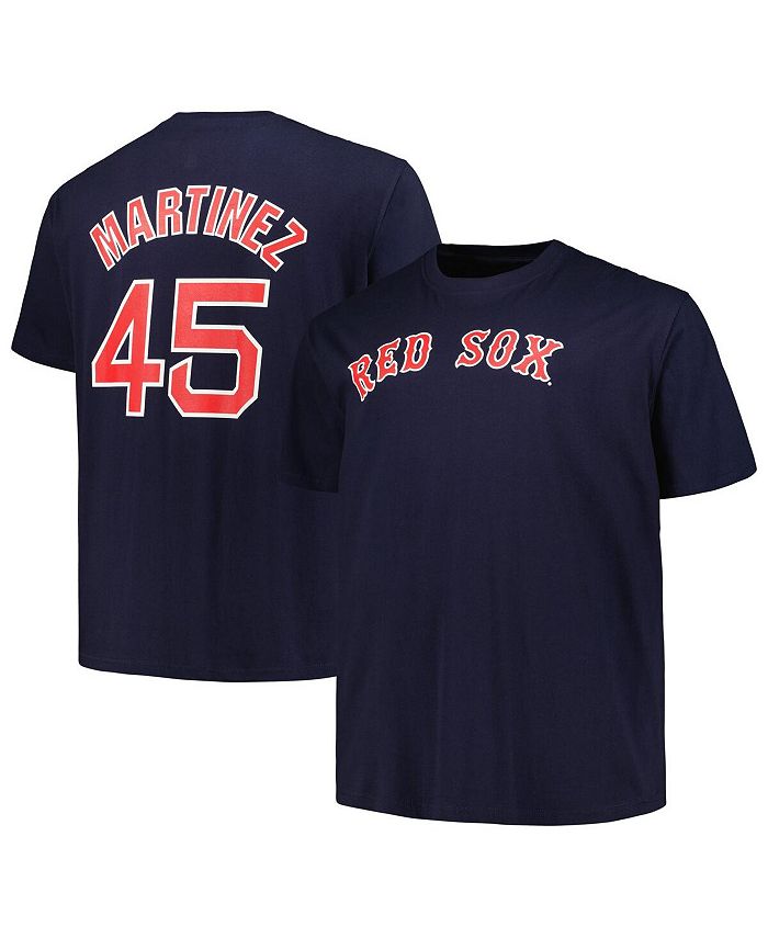 

Мужская футболка Pedro Martinez Navy Boston Red Sox Big and Tall Cooperstown Collection с именем и номером игрока Profile, синий