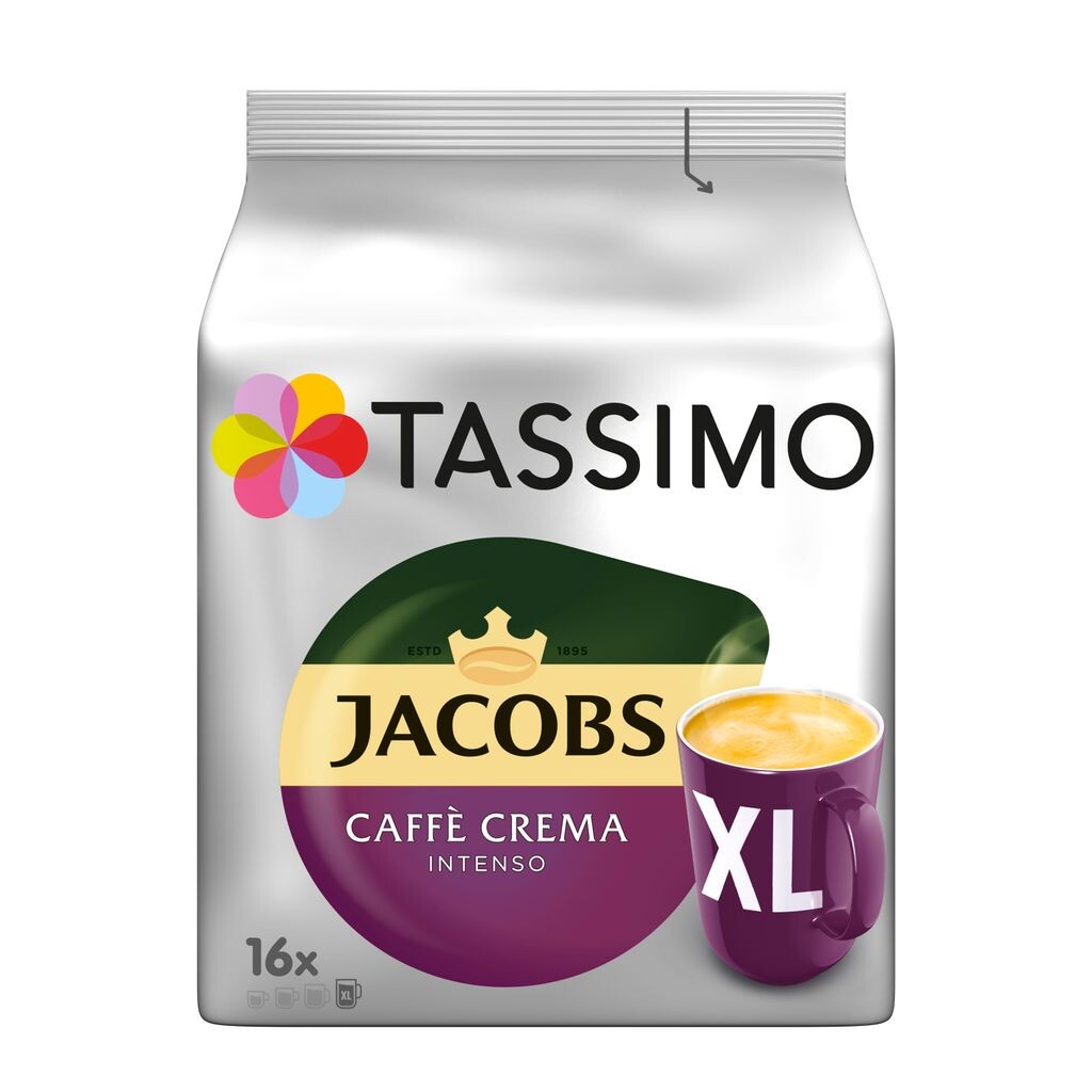 

Тассимо Джейкобс Caffè Crema Intenso XL | 16 Т-дисков, кофейные капсулы Tassimo