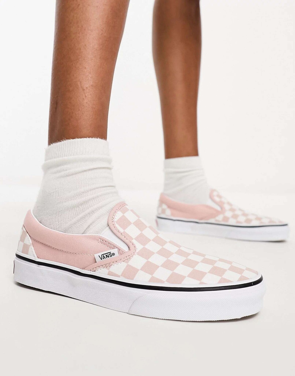 

Кроссовки без шнуровки Vans Classic Slip On в шахматном розовом цвете, Розовый