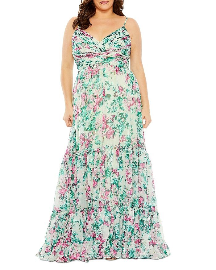 

Mac Duggal Многоуровневое платье со сборками, мультиколор