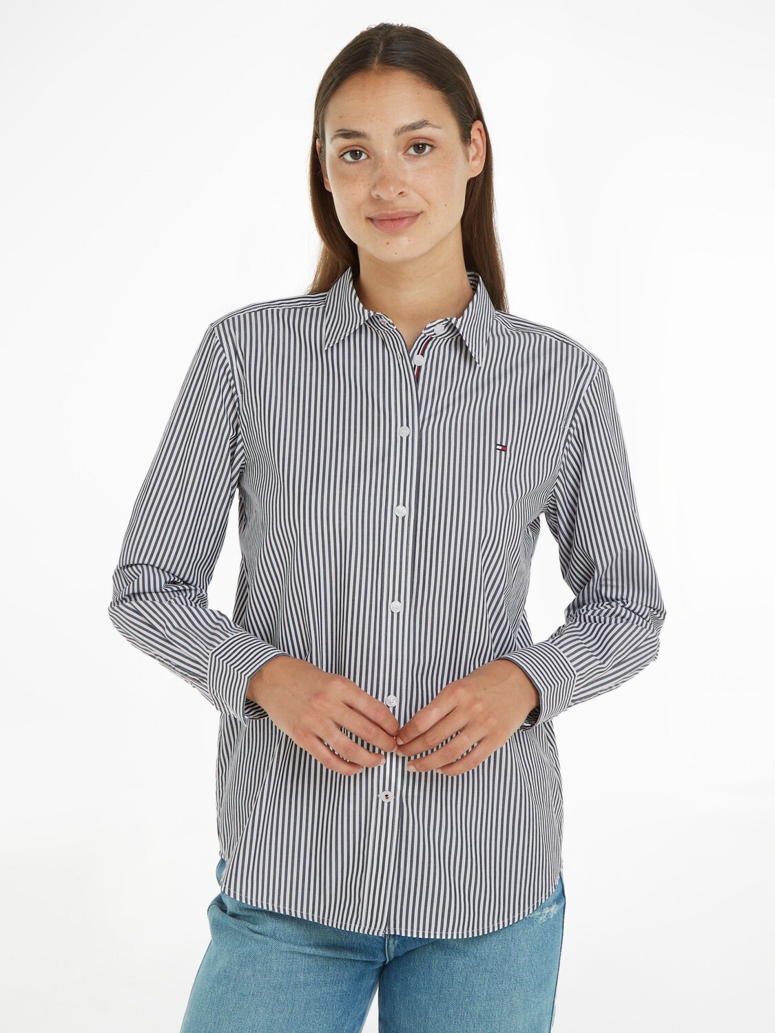 

Свободная рубашка в полоску Tommy Hilfiger, красный