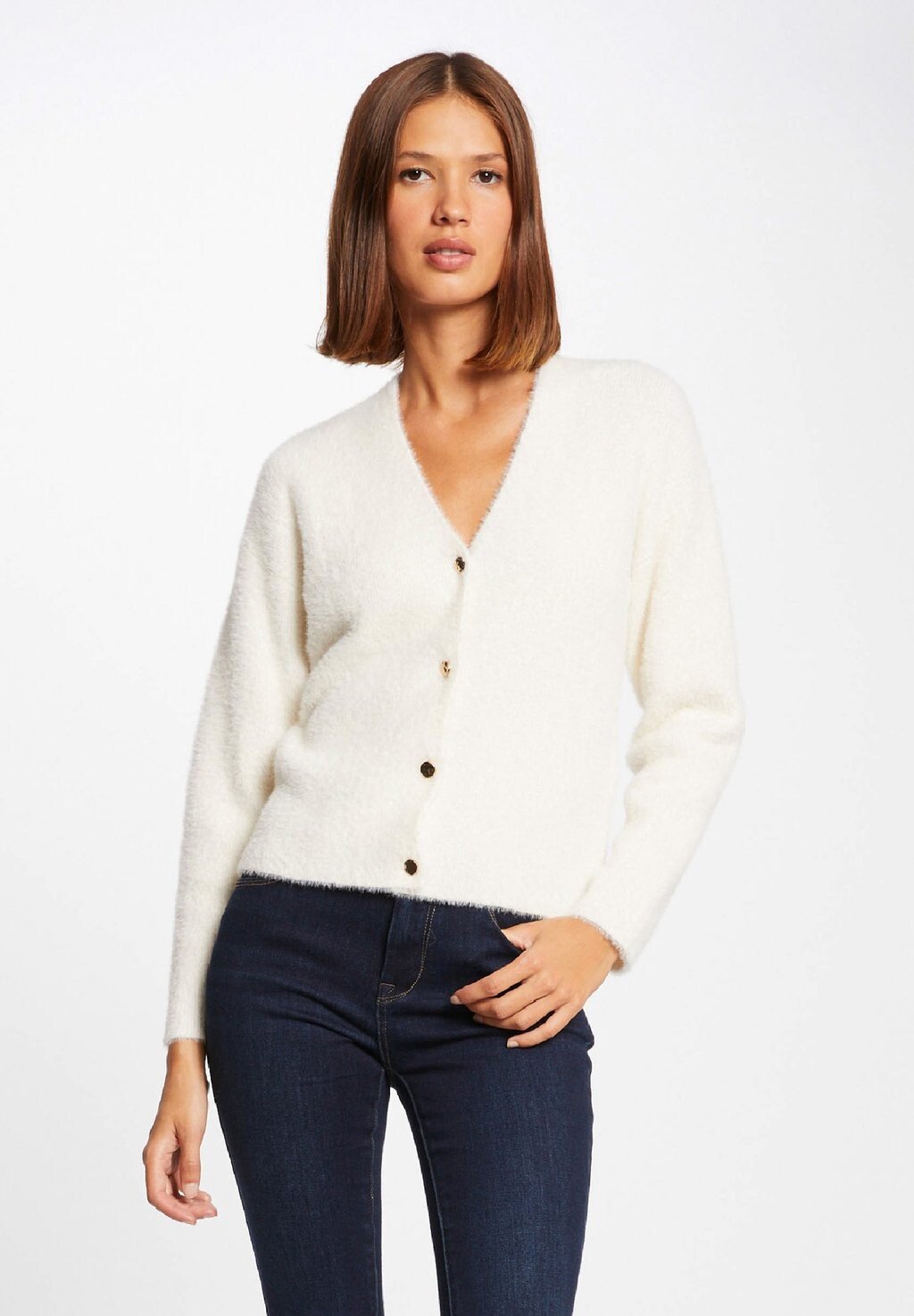 

Кардиган Morgan С ДЛИННЫМИ РУКАВАМИ И V-образным вырезом, цвет white denim