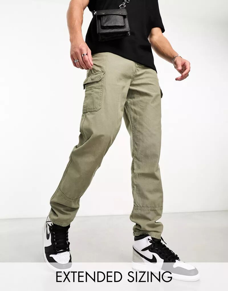 Холщовые брюки карго цвета кислотной стирки ASOS