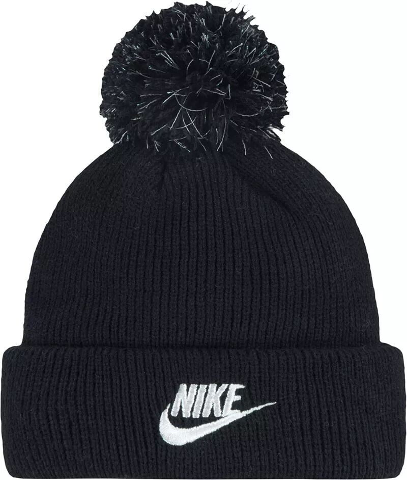 

Шапка-бини Nike Toddler Girls Futura с люрексом и помпонами, черный