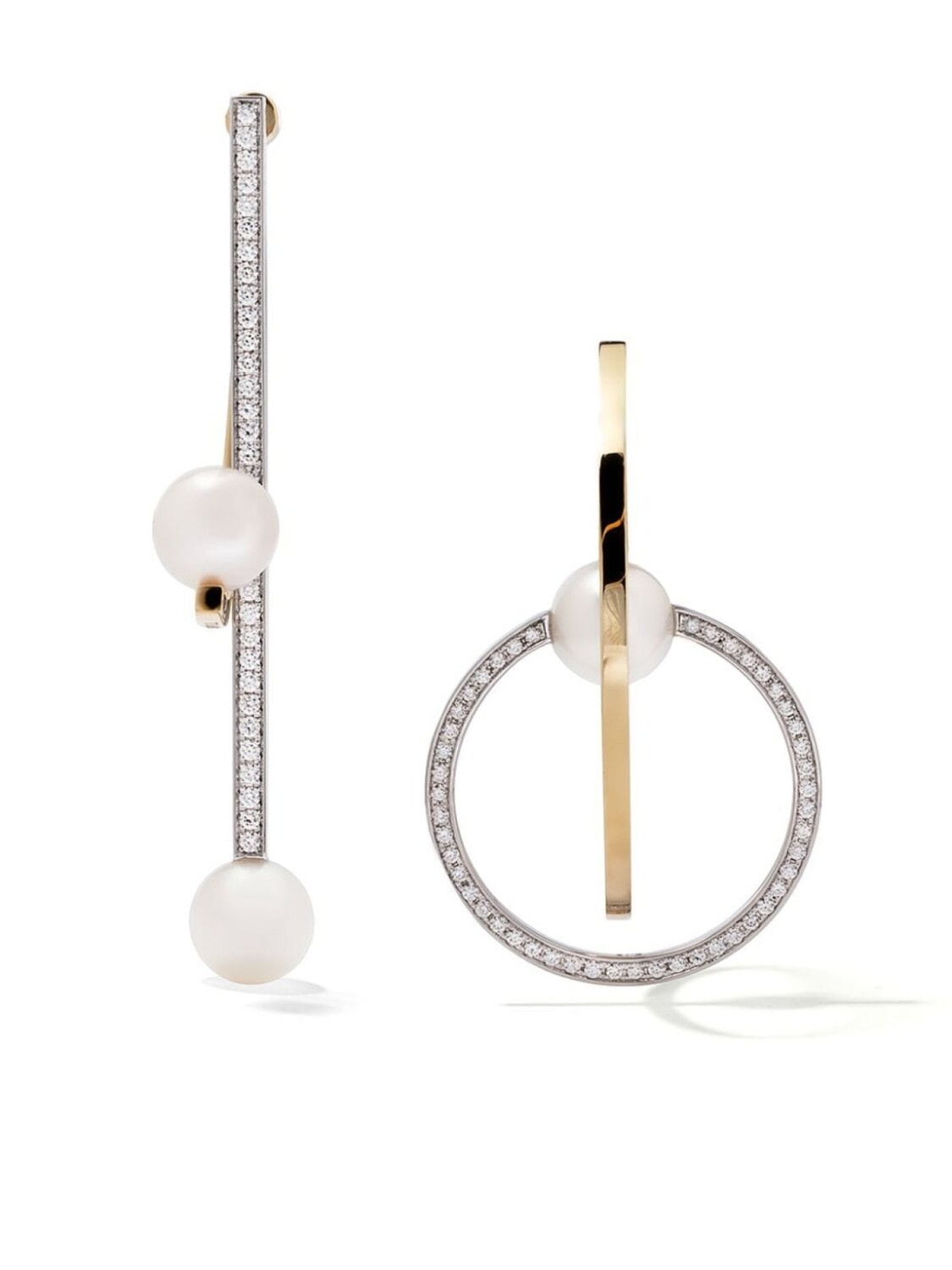 

Серьги Kinetic из желтого золота с бриллиантами и жемчугом TASAKI, серебряный