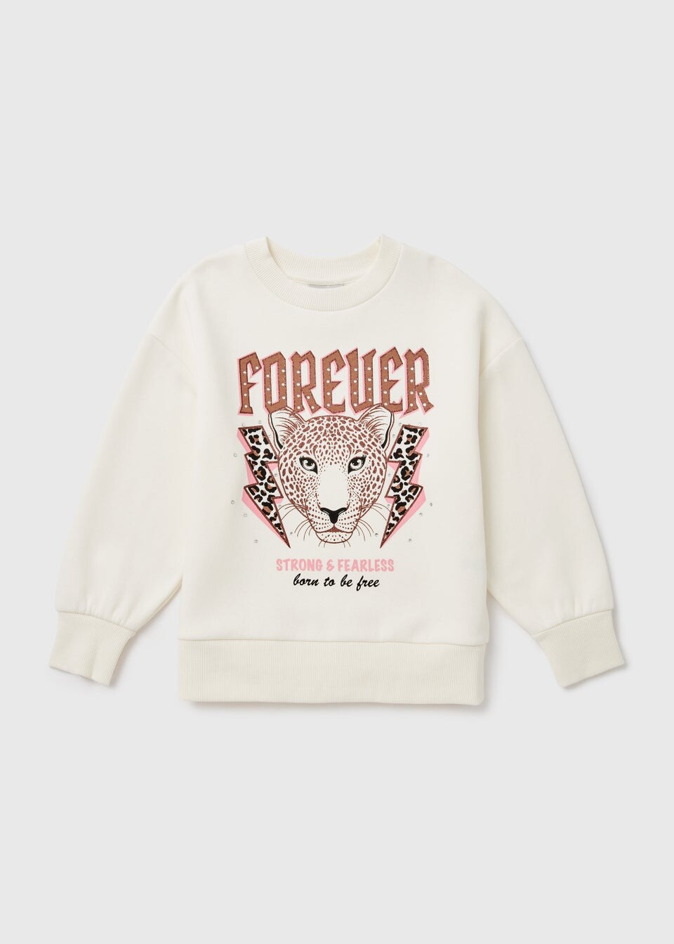 

Кремовый свитшот Forever Leopard для девочек (4–13 лет)