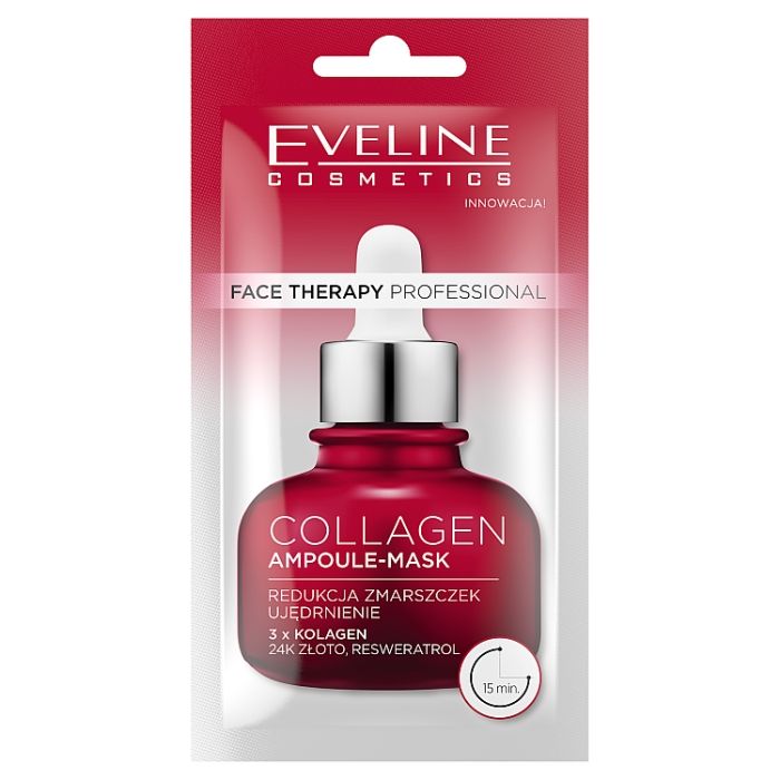 Eveline Face Therapy Professional Ampoule-Mask Collagen медицинская маска, 8 ml уход за лицом eveline маска для лица collagen ampoule mask face therapy professional