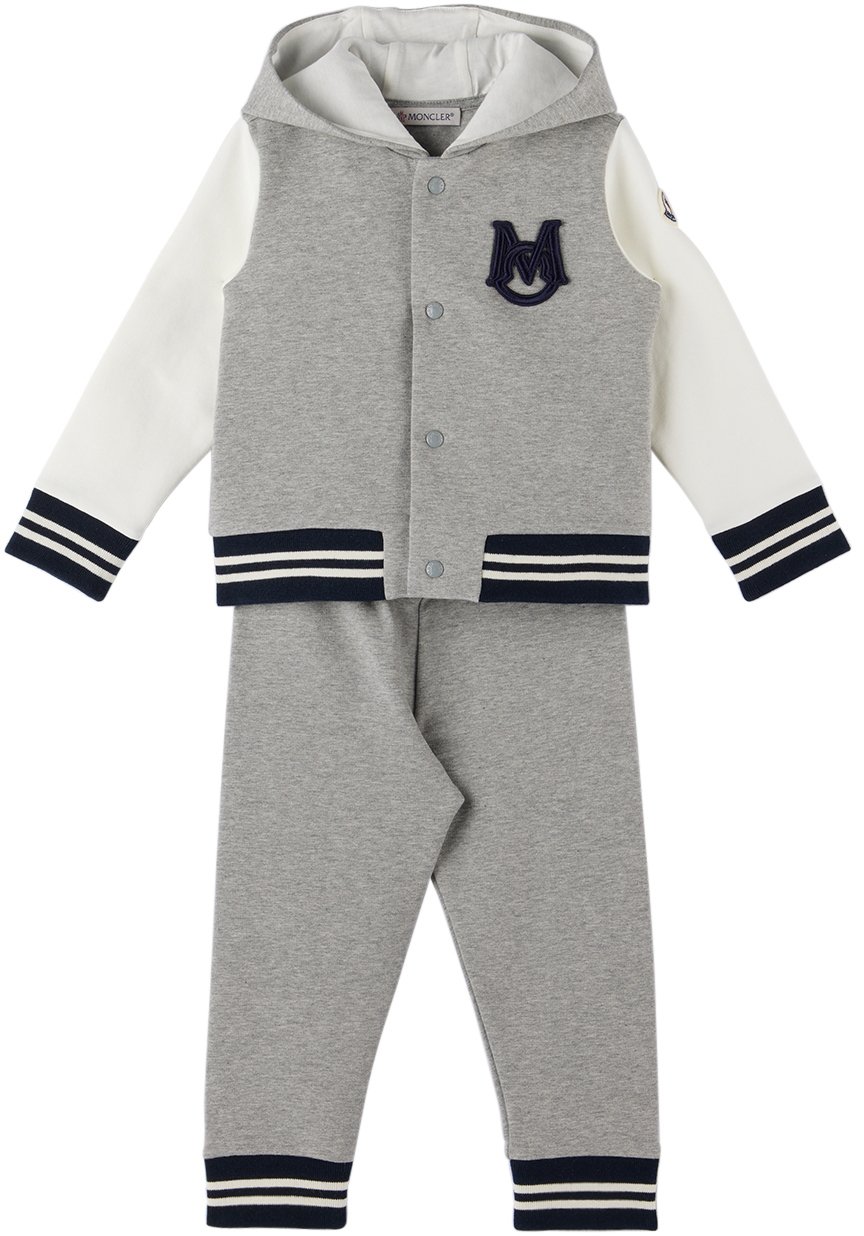 

Комплект из худи и брюк для отдыха Baby Grey, белый/серый Moncler Enfant