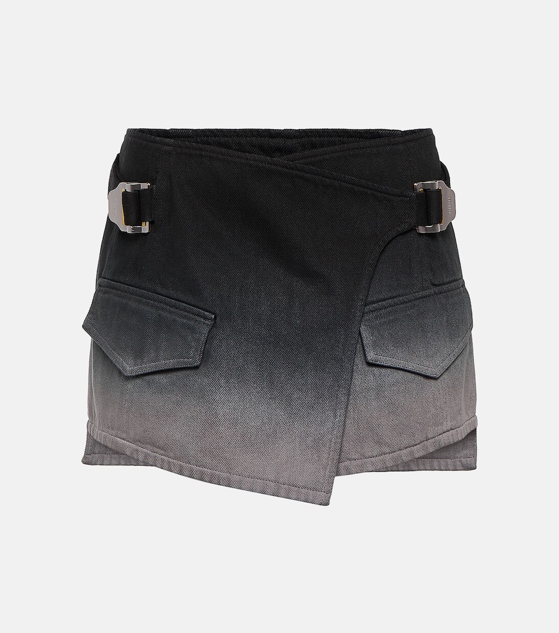 

Джинсовая мини-юбка с запахом Dion Lee, черный