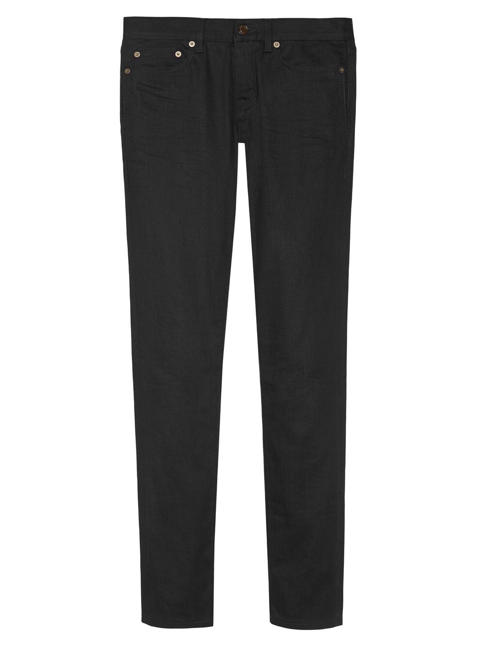 

Джинсы с низкой посадкой из подержанного черного денима Saint Laurent, черный