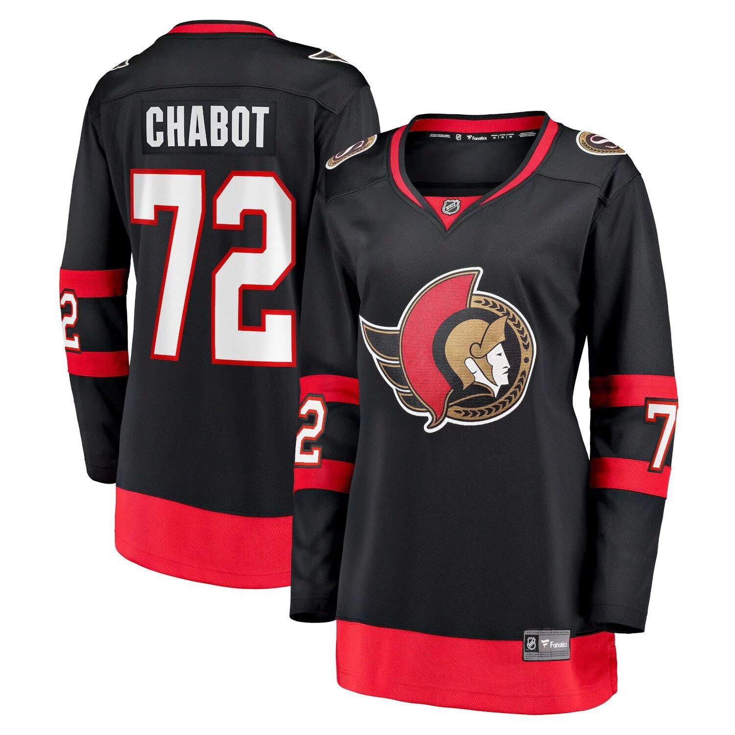 

Женская футболка Fanatics Branded Thomas Chabot Black Ottawa Senators 2020/21 Home Premier Breakaway Player Fanatics