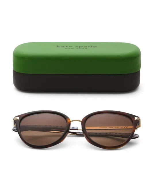 

Круглые солнцезащитные очки 53 мм Kate Spade, цвет Havana