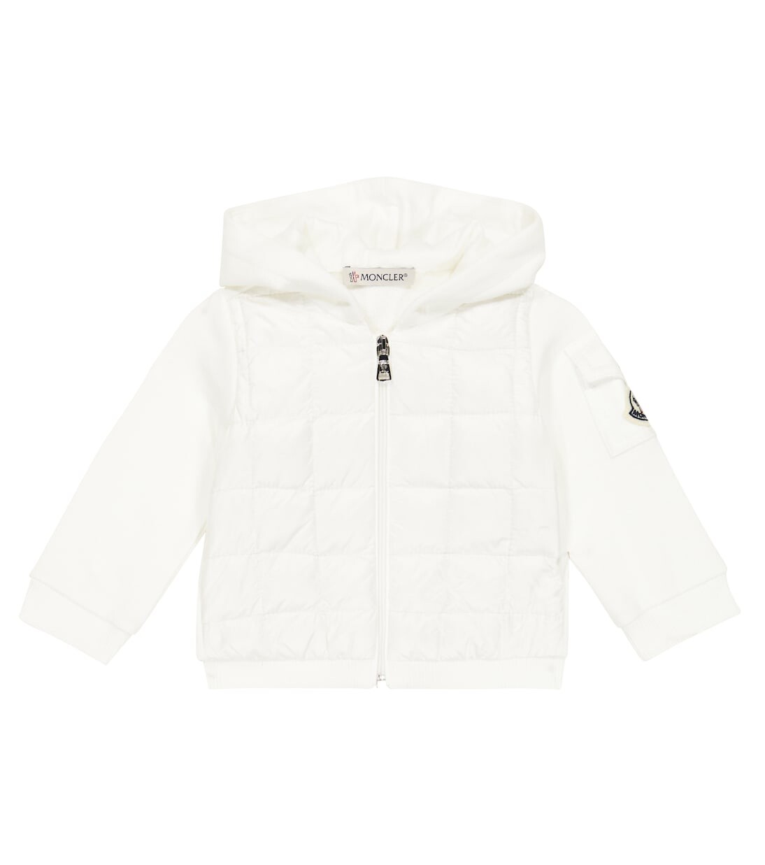 

Детская пуховая куртка из хлопкового джерси Moncler Enfant, белый