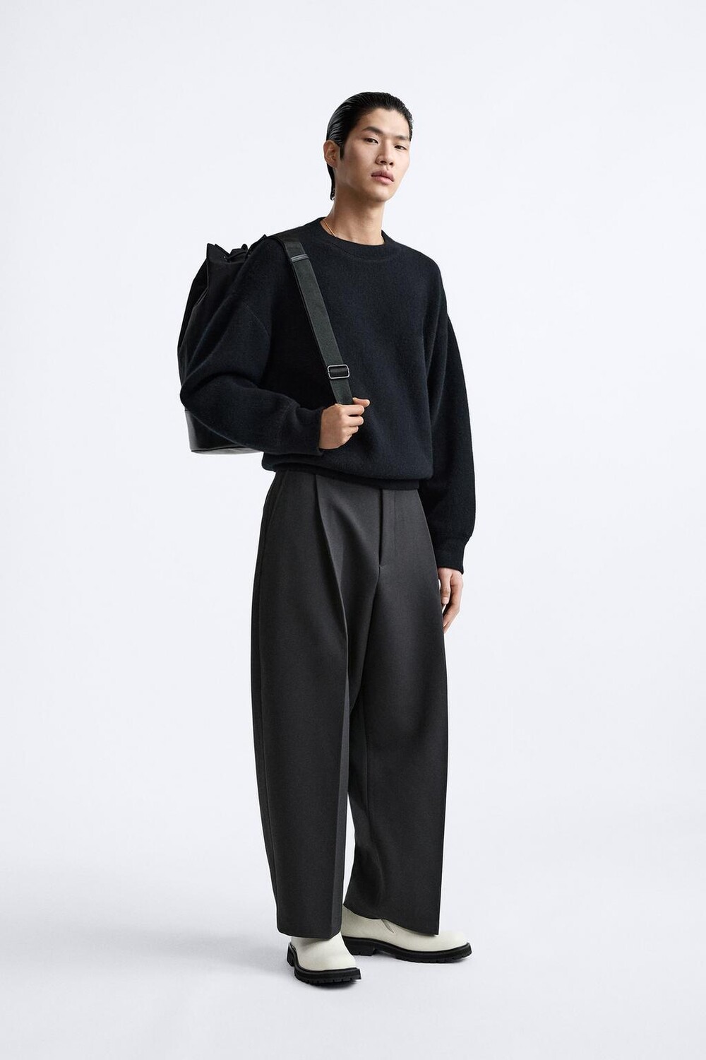 

Широкие брюки - x studio nicholson ZARA, антрацитовый серый