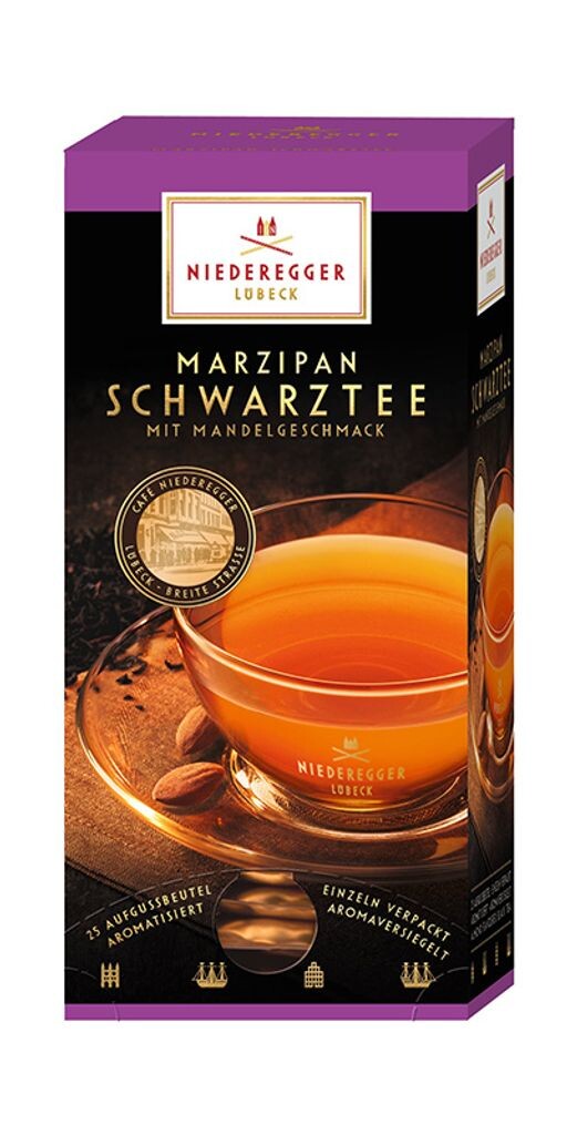 

Черный чай Niederegger со вкусом марципана, 25 двухкамерных пакетиков