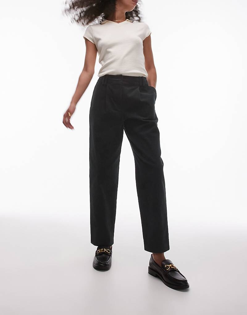 

Синие вельветовые зауженные брюки Topshop