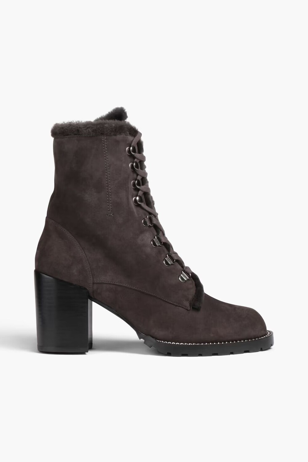 

Замшевые ботильоны Kolbie на подкладке из овчины Stuart Weitzman, темно-серый