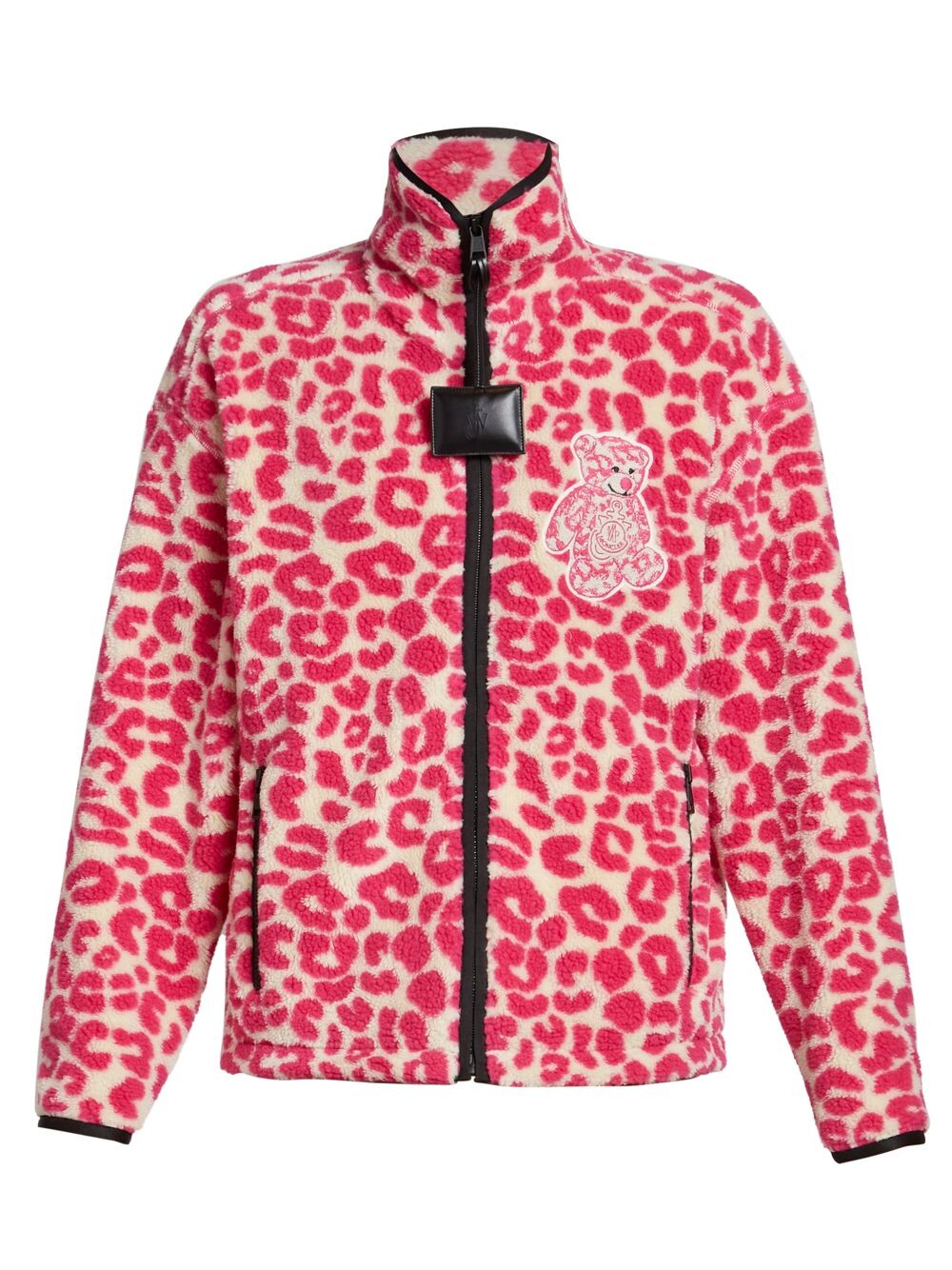 

1 Moncler Кардиган на молнии из флиса с леопардовым принтом JW Anderson Moncler Genius, розовый