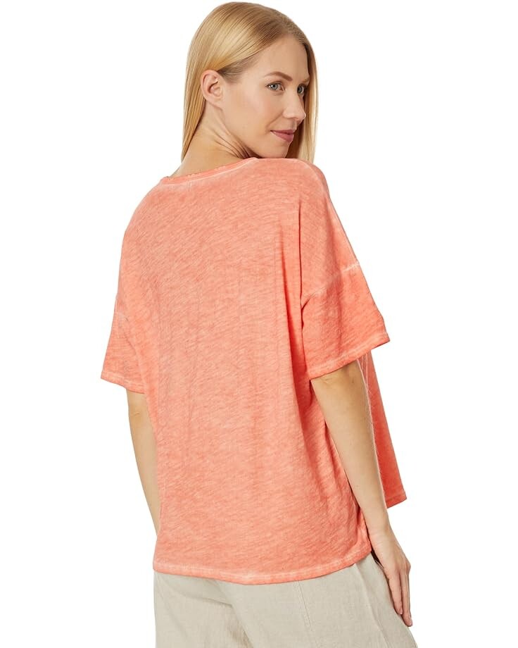 

Футболка Eileen Fisher Crew Neck Boxy Tee, цвет Guava
