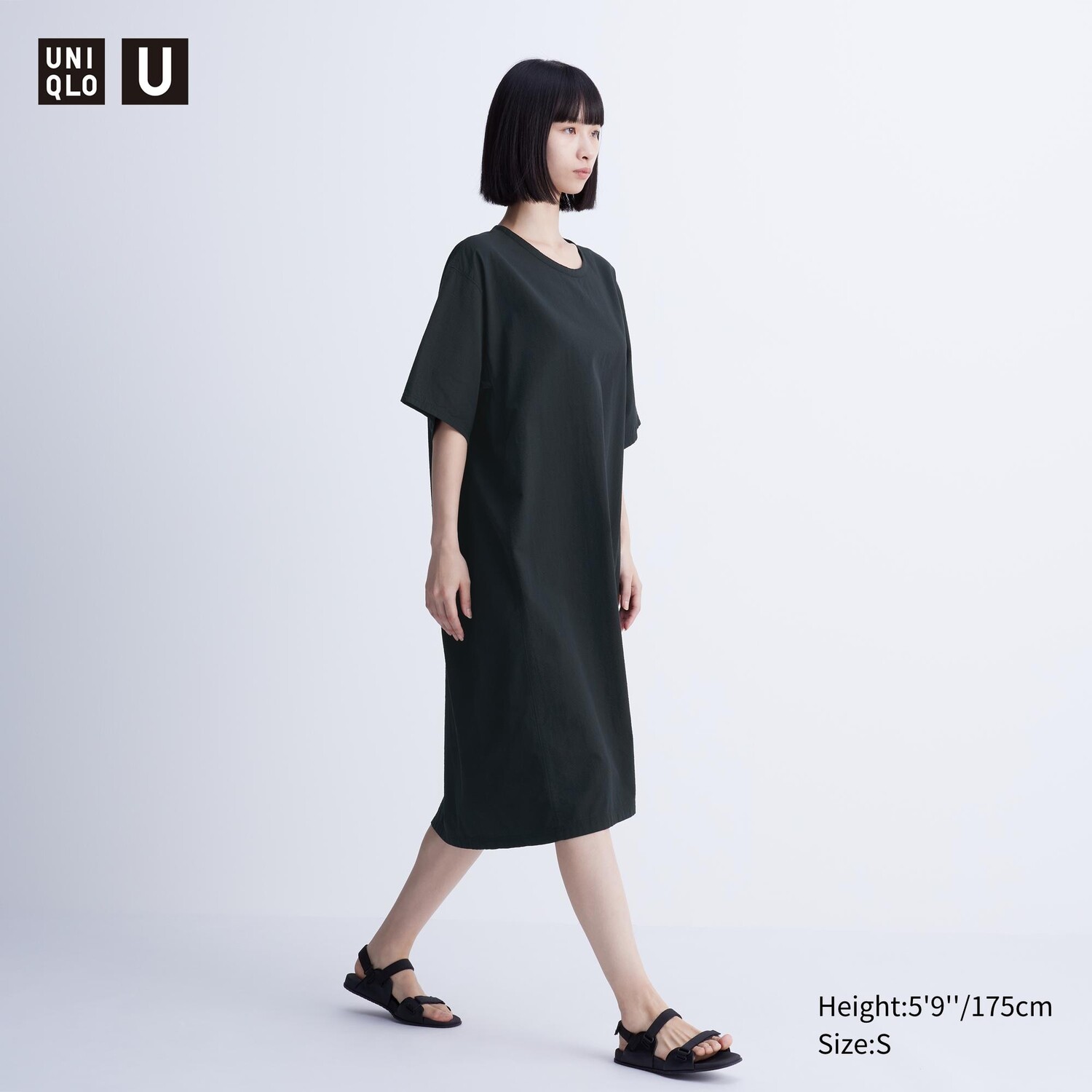 Текстурное платье UNIQLO, черный