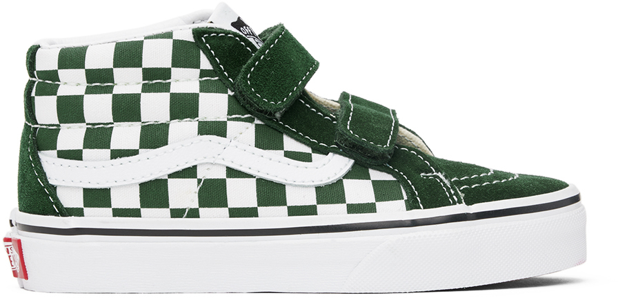 

Детские зеленые кроссовки Sk8-Mid Reissue V Little Kids в шахматном порядке Vans