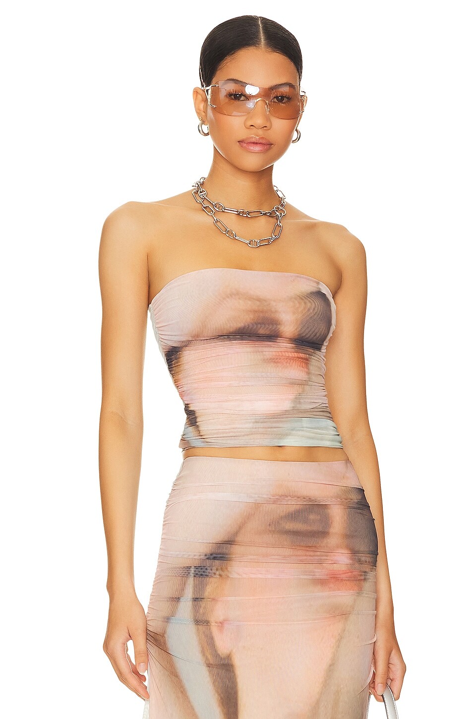 

Топ AFRM Pasquina Strapless, цвет Nude Portrait