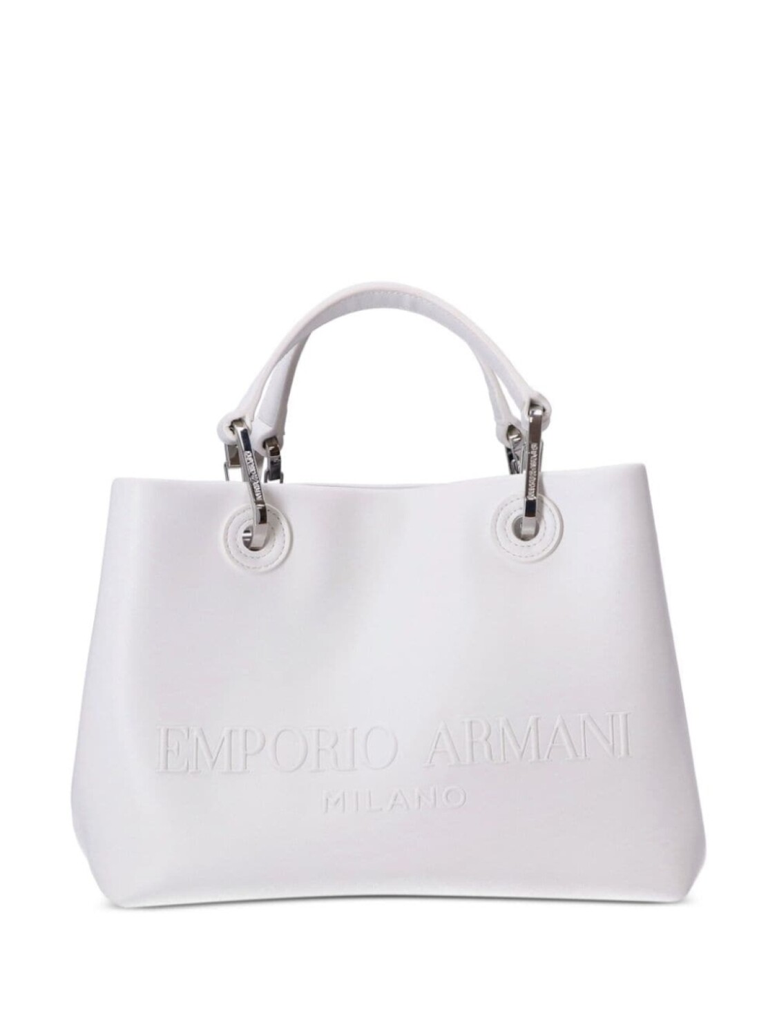 

Emporio Armani маленькая сумка-тоут с тисненым логотипом, белый