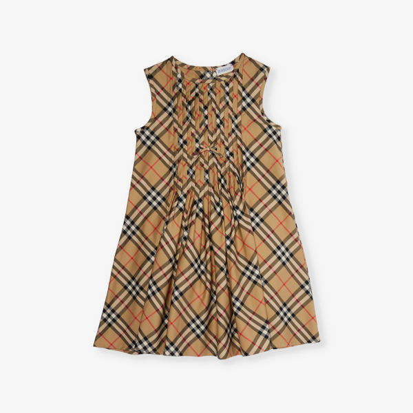 

Платье Hettie из эластичного хлопка в клетку 3-14 лет Burberry, бежевый