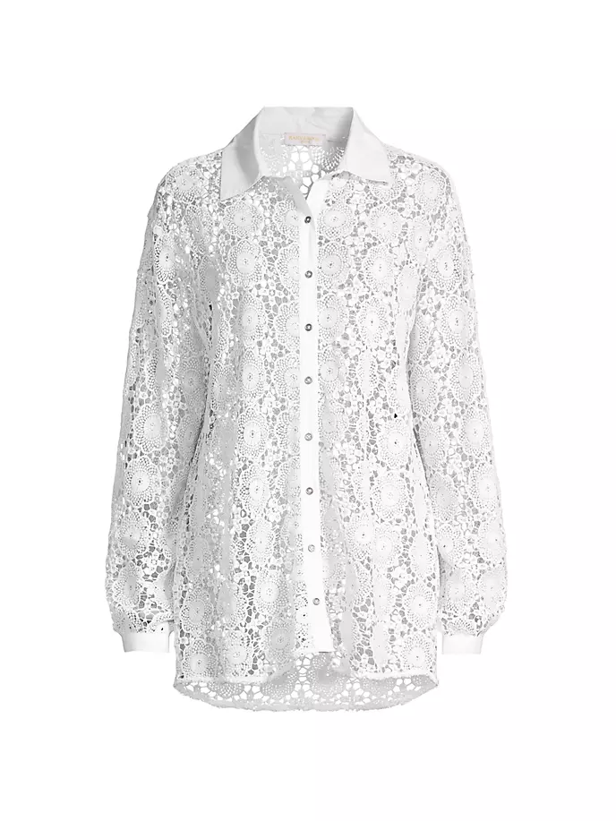 

Кружевная рубашка на пуговицах Gary Ramy Brook, цвет white lace