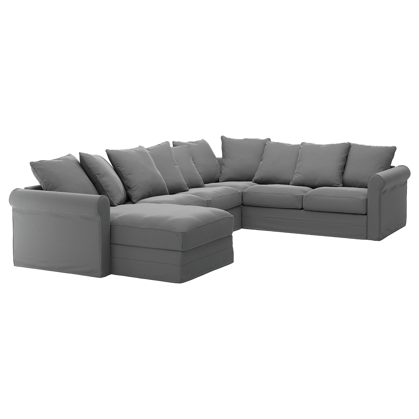 ГРЁНЛИД Диван угловой, 5-местный. диван+диван, Люнген средний серый GRÖNLID IKEA диван офисный угловой стандартный