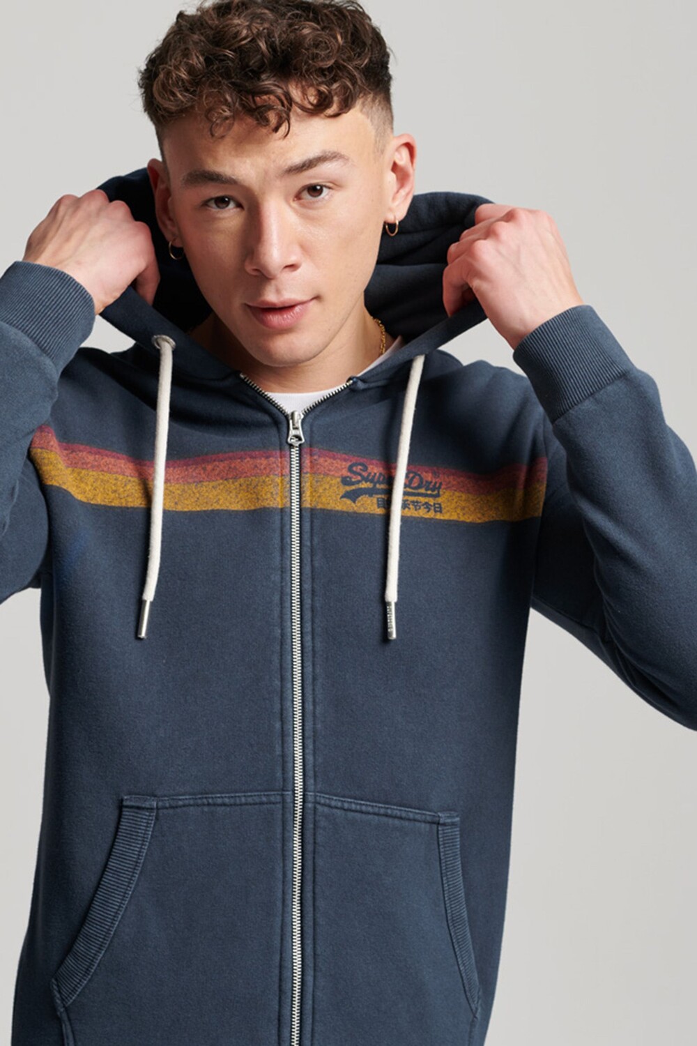 

Худи на молнии Vintage Logo Cali Superdry, синий