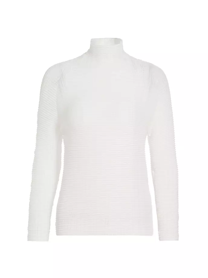 

Блузка с длинными рукавами и шерстяными складками Issey Miyake, белый