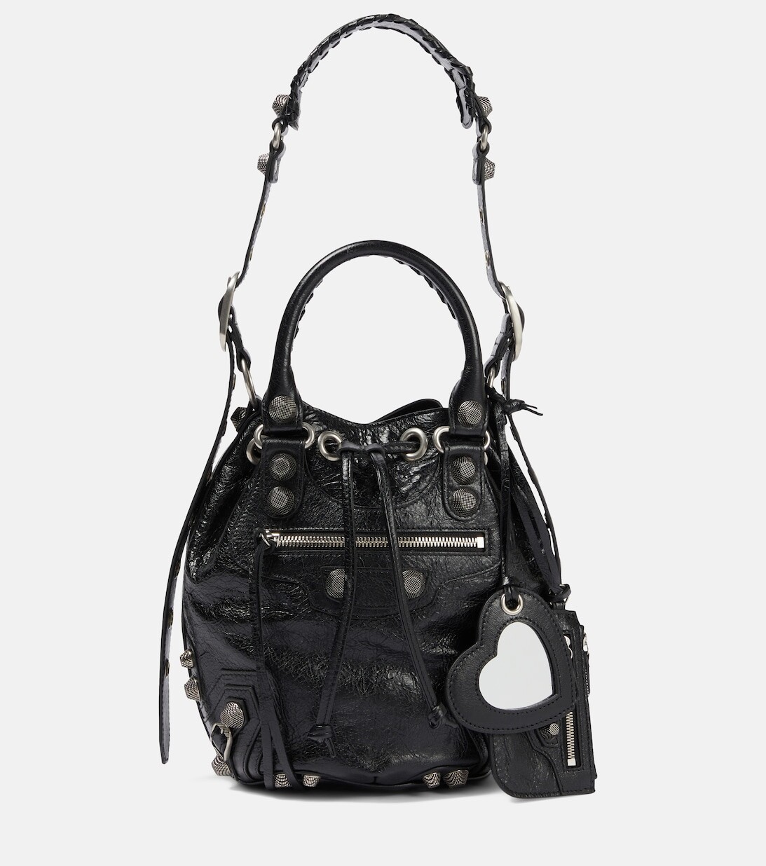

Le Cagole Маленькая кожаная сумка-ведро Balenciaga, черный