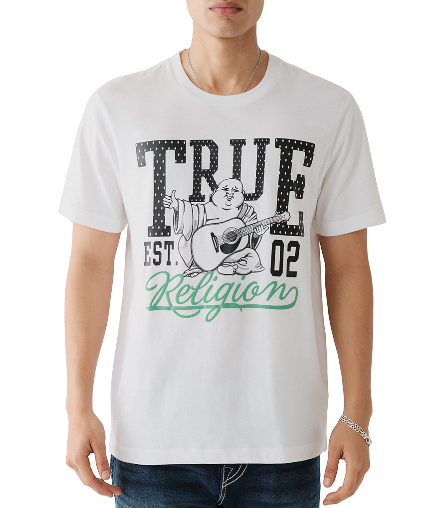 Классическая футболка True Religion с короткими рукавами, белый